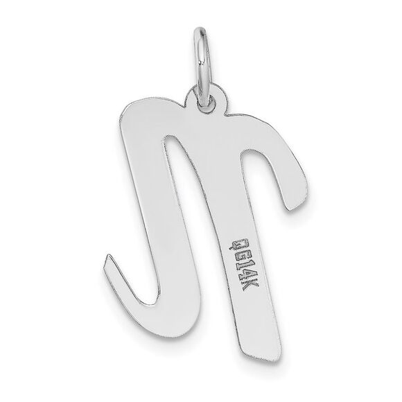 14k White Gold, Madison Collection LG Classic Script Initial N Pendant - Picture 3 of 5